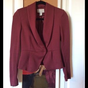 h&m burgundy blazer size 2