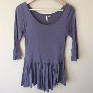 Gray Purple Peplum Top