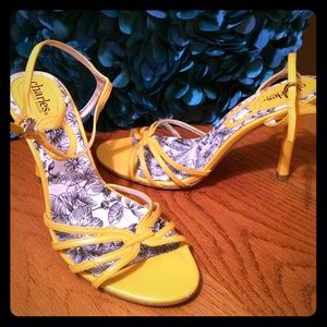 So flirty! Strappy Yellow sandals by Charles David