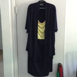 Plus size navy/yellow jacket dress