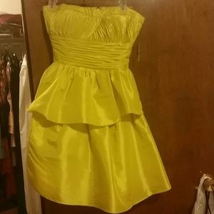 Jessica Simpson Chartreuse Peplum formal dress