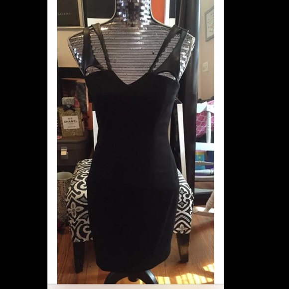 *SOLD* Cynthia Steffe Ponte and Leather Dress