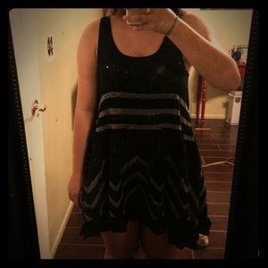 Free people trapeze slip in black