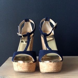 Jimmy Choo Pela Navy Wedges