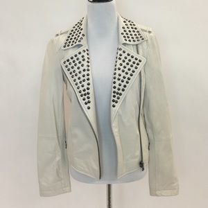 Forever 21 Silver Studded Leather Moto Jacket