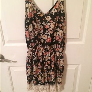 Floral romper with lace details!