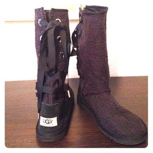 UGG Australia Black Heirloom Lace Up boots