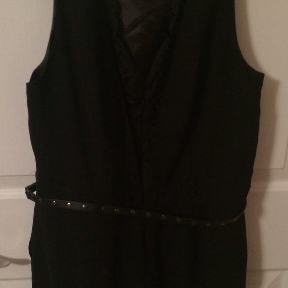 Black romper with lace back detail and belt. - Picture 2 of 3