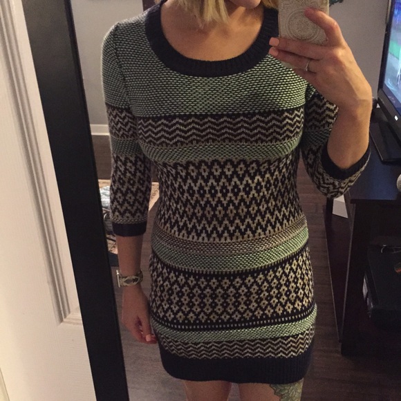 Patterned Sweater Dress