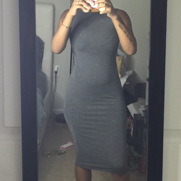 Gray midi dress