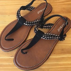 Black and Silver Sandals