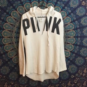 White Deep V Victoria's Secret tunic hoodie