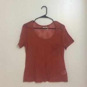 Burnt Orange Lace Detailed Top