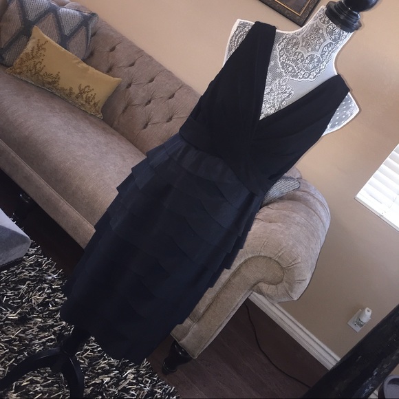 Ruffled Black Cocktail Dress