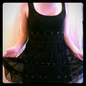 Black dress with lace and gems