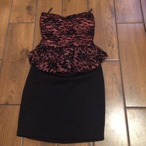 Pink and black dress