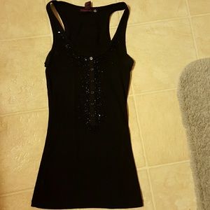 Racerback black beaded top