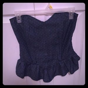 Shoulderless Denim Bustier