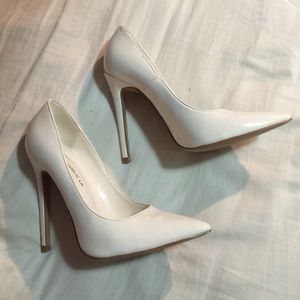White high heels