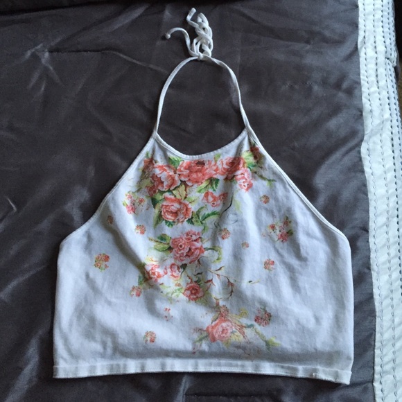 ❌SOLD❌ Floral Cherry blossom halter top - Picture 1 of 3
