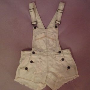 Short White Ava Overall