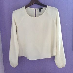 Sheer, Cream Long Sleeved Shirt