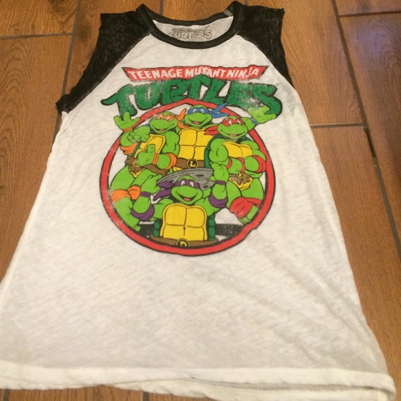 Faded teenage mutant ninja turtle muscle shirt