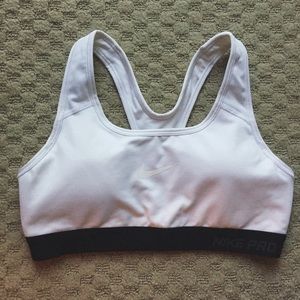 White Nike Pro Sports Bra
