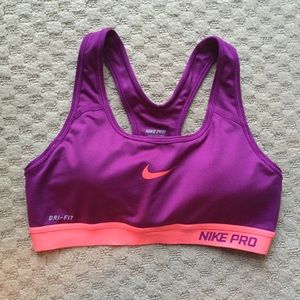 Magenta Nike Pro Sports Bra