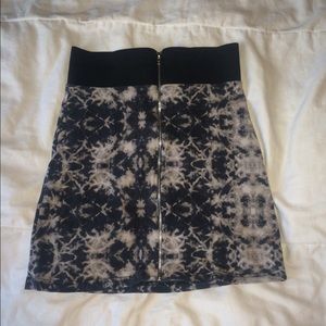 Black and white mini skirt