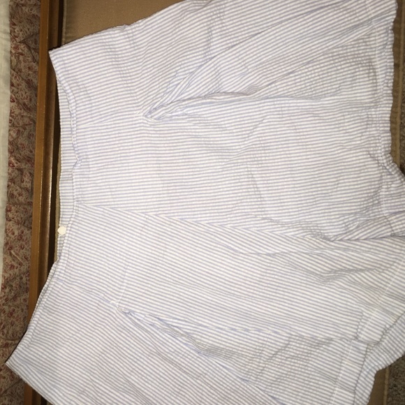 American apparel blue &white high waisted shorts