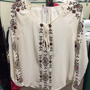 Aztec sheer blouse