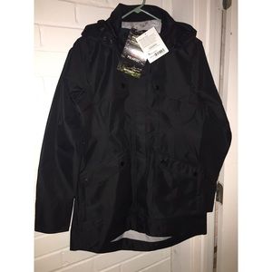 black rain jacket