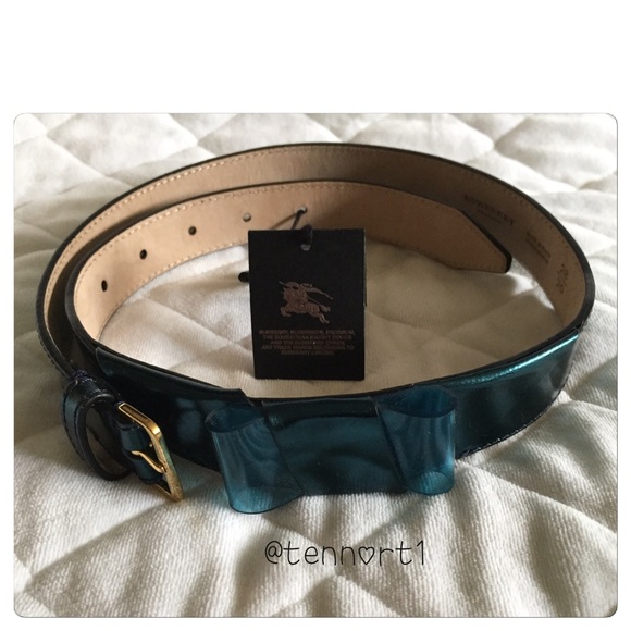 Burberry Prorsum Metallic Leather Perspex Bow Belt