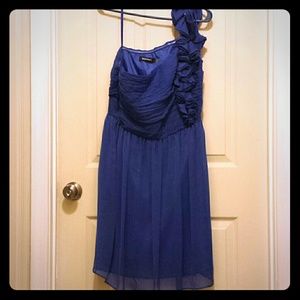 Blue one shoulder dress