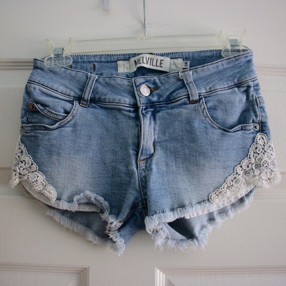 Brandy Melville Jean Shorts with Crochet