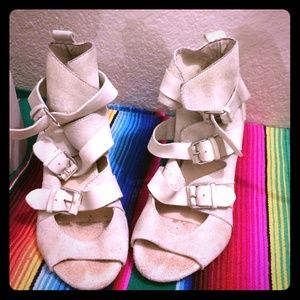 White suede, rare All Saints mummy shoe