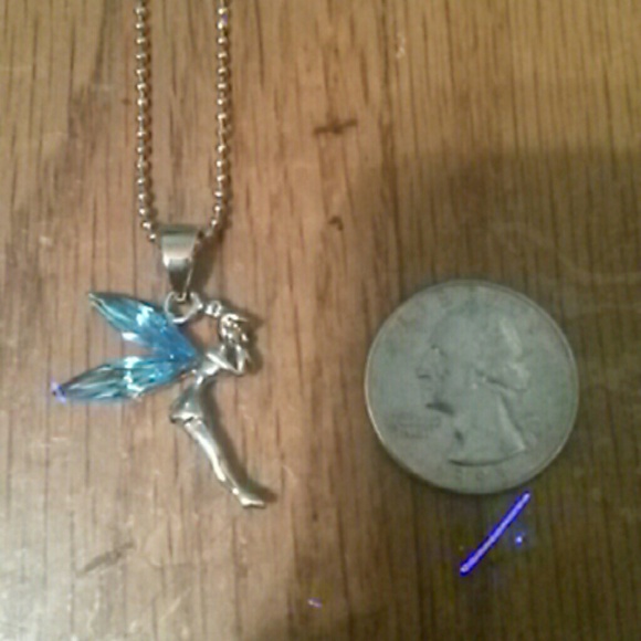 Blue winged fairy necklace