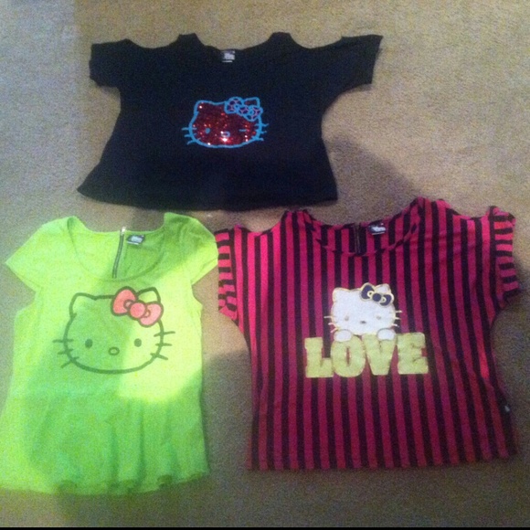 3 piece lot hello kitty tops