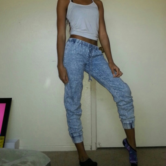 Acid Blue Wash Pants