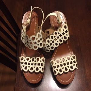 Ivory Tory Burch Wedges size 9.5