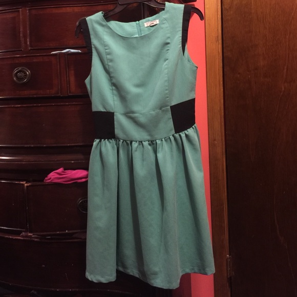 Mint and black dress