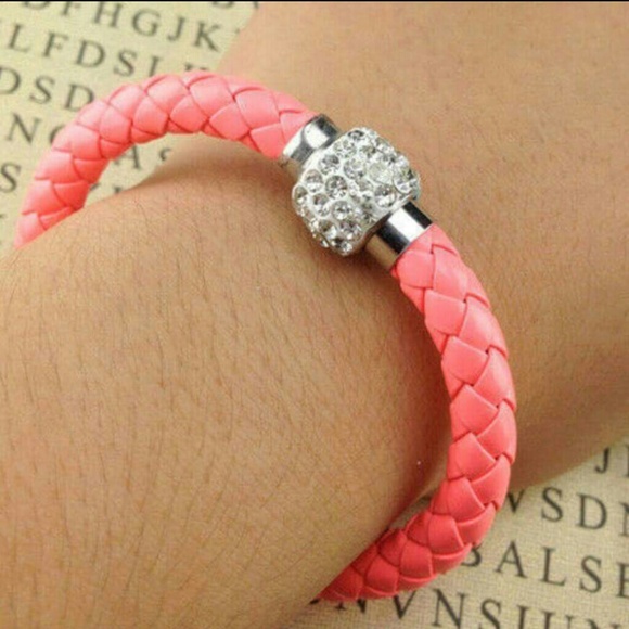 Peach magnetic crystal bracelet