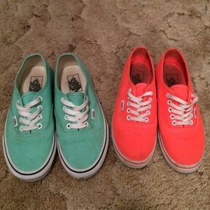 Mint green and coral vans! BOTH FOR 60