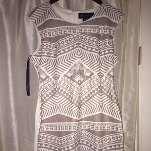 White with Gray tribal pattern dress