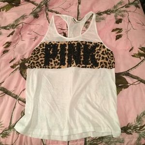 Vs Pink cheetah print tank top