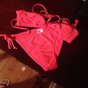 H&M bathing suit (coral) S