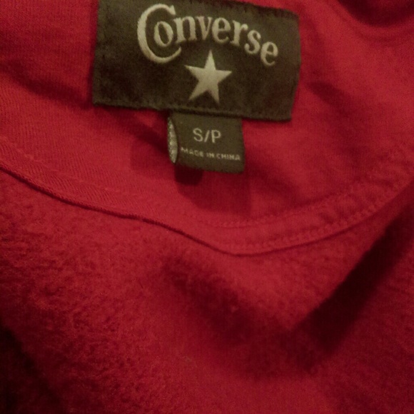 Unisex Converse High Neck Red Hoodies - Picture 3 of 4