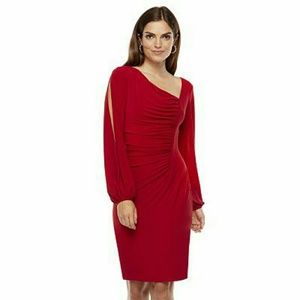 Chaps Asymmetrical Sheath Dress