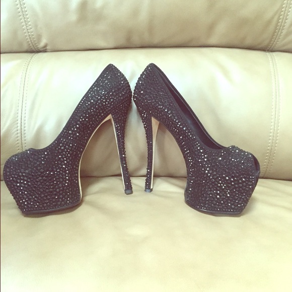 Giuseppe Zannotti Crystal Coated Suede Platforms - Picture 3 of 6